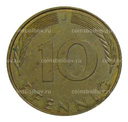 Монета 10 пфеннигов 1989 года J Германия