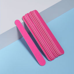 Цена за 4 шт. Набор пилок для ногтей на деревянной основе, форма прямая, 200/200 грит, 10 см, 10 шт., МИКС