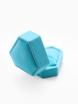 Футляр под серьги, кольцо Кристалл, бархатный, 6.5?6 см, голубой