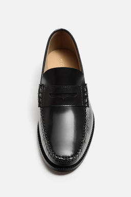 LEATHER PENNY STRAP LOAFERS - Zara фото 7
