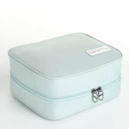 Косметичка - органайзер дорожная на молнии, с карманом, мятная