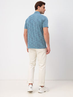 Джемпер мужской с воротником поло короткий рукав GREG G144-KM1246T-OR1051 (бирюзовый)  фото 3