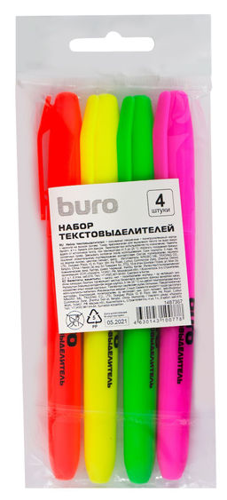 Набор текст.марк. 1-5 мм ассорти скошенный односторонний 4 шт
