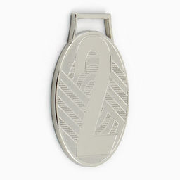 Медаль призовая 004, d=5 см «2 место», серебряная, без ленты