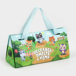 Цена за 5 шт. Коробка подарочная «Зверята», 20×9.5×7.5 см