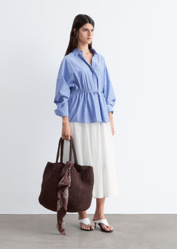 Camisa de popelina de algod?n con cord?n de ajuste - H&m фото 6