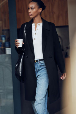 WOOL BLEND DOUBLE-BREASTED COAT