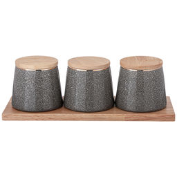 НАБОР ДЛЯ СПЕЦИЙ НА ДЕРЕВ. ПОДСТАВКЕ LEFARD GRAIN 4 ПР. СЕРЫЙ фото 4