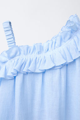 RUFFLED DRESS. 100% LINEN - Zara фото 3
