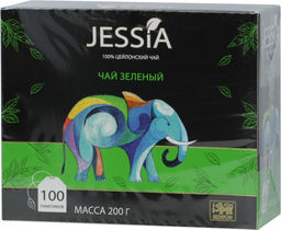 JESSIA. Зеленый чай (пакетированный) карт.упаковка, 100 пак.