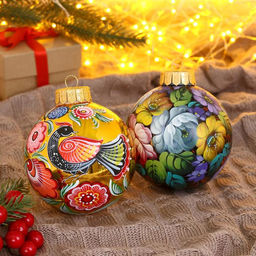 Набор из 2-х ёлочных шаров d=10 см Вдохновение