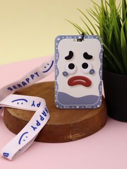 Футляр для карт на ленте "Be happy", sad smiley