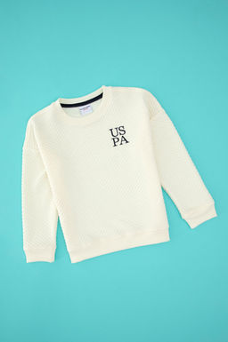 Erkek _ocuk Krem Bisiklet Yaka Sweatshirt