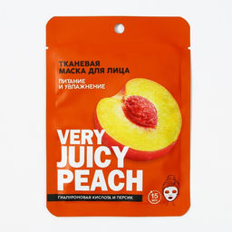 Цена за 3 шт. Маска для лица тканевая с гиалуроновой кислотой Very juicy peach, питание и увлажнение, PICO MICO