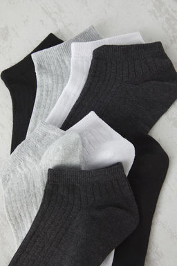 Beyaz Unisex 8li Pamuklu Patik Corap TEDAW25CO00005