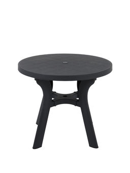 Садовый стол «Атлант», 80×80×76.5 см, круглый, пластиковый, цвет графитовый