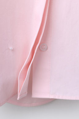 POPLIN SHIRT WITH FAUX PEARL BOW - Zara фото 4