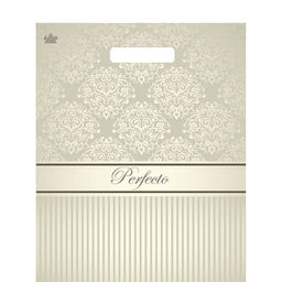 Пакет с вырубной ручкой Тико 37х30+3см 90мкм (Перфекто Бежевое серебро) упак/25шт ВУР58970 /АРТПЛАСТ