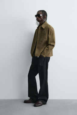 BOXY FIT FAUX SUEDE OVERSHIRT - Zara фото 4