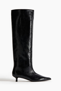 Botas de piel con tac?n kitten