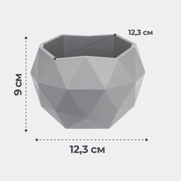Кашпо Топаз (0,45л.) Цв. Серый жемчуг (Арт. КШ-9641) - Вмс фото 4