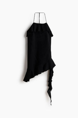 Vestido halter con volantes
