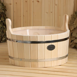 Шайка - таз для бани и сауны, 15 л, деревянная, пластиковая вставка, «Добропаровъ»