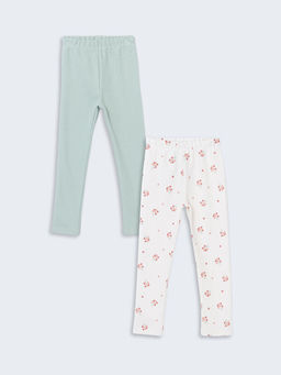 Beli Lastikli Bask?l? K?z Bebek Tayt 2li