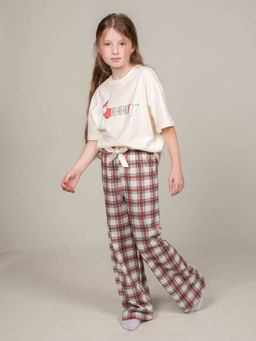 Брюки пижамные детские 1111 молочная клетка 390 Be Friends  фото 5