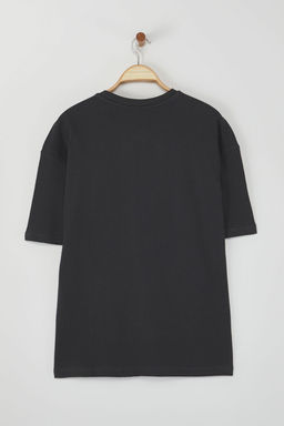 TRENDYOL MAN Limited Edition Antrasit Oversize/Genis Kesim Etiket Islemeli Dokulu Tok T-shirt TMNSS23TS00074 - Trendyolmilla фото 11