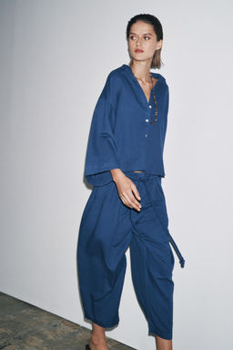 LINEN BLEND SHIRT ZW COLLECTION - Zara фото 5