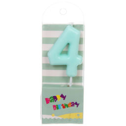 Цена за 10 шт. Свеча для торта Цифра Праздник "4" 9 см
