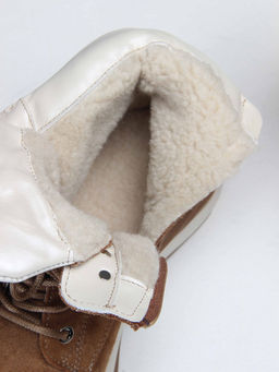 Ботинки 261.uno2br. светло коричневый замша перла/Мех