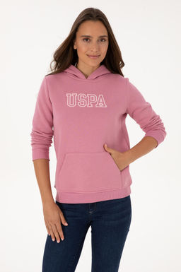Kad_n Koyu Pembe _ardonlu Kap__onlu Basic Sweatshirt