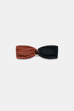 TOP BIKINI BANDEAU COMBINADO PIEZA MET?LICA / Negro / Marr?n - Zara фото 2