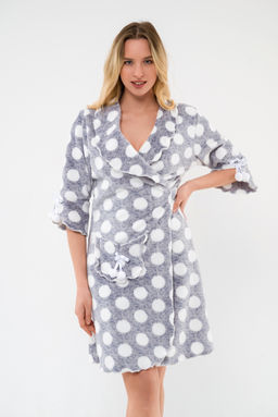 Халат женский из ультрасофта Светлана горох