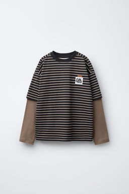 DOUBLE-SLEEVE STRIPED T-SHIRT