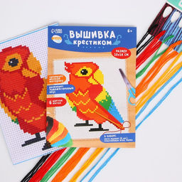 Вышивка крестиком для детей Попугай, набор для творчества, 14?10 см