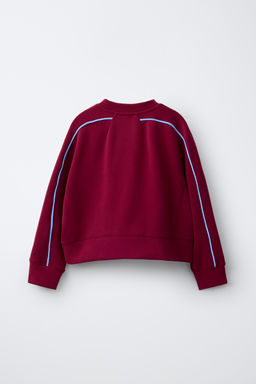 SUDADERA SPORTY CONTRASTE / Burgundy - Zara фото 4