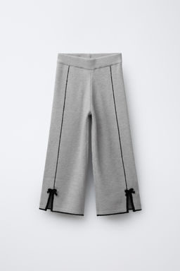 STRAIGHT FIT KNIT TROUSERS WITH BOWS