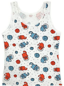 Майка д/дев. оранжево-бирюзовый 4117