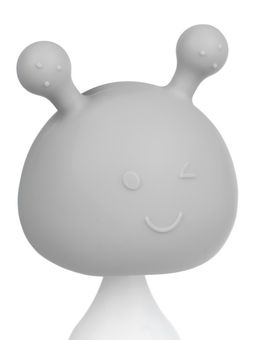 Прорезыватель для зубов с погремушкой 4 в 1 «Зайка», силикон, серый