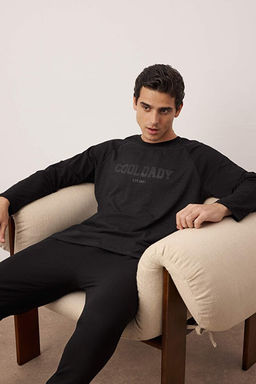 Siyah Bask_l_ Reglan Kol _rme Pijama Tak_m_ TMNAW23PT00032 - Trendyolmilla фото 2