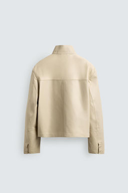 CAZADORA PIEL CREMALLERA / Crudo - Zara фото 7