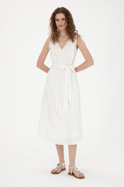 Женское тканое платье цвета хаки - U.s. polo assn фото 11