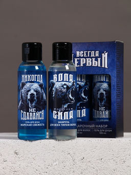 Подарочный набор «Всегда первый», гель для душа и шампунь для волос, 2×100, Чистое счастье