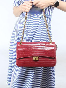 Сумка женская искусственная кожа DJ-7002-2-DARK BORDEAUX, 2отд, плечевой ремень (цепочка), бордо SALE 255999 - Adelia фото 10