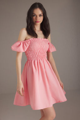 Pembe Duz Gipeli K?sa / Mini Dokuma Elbise TWOSS25EL00670 - Trendyolmilla фото 2