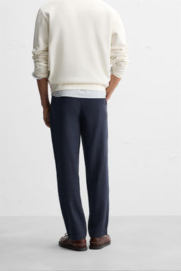 COTTON/LINEN RELAXED FIT TROUSERS - Zara фото 21