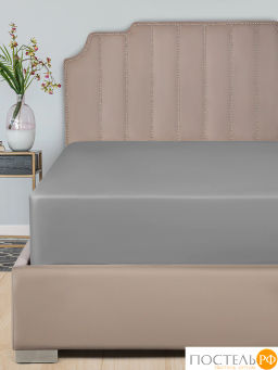 Простыня на резинке SleepiX САКАИ хлопок сер.